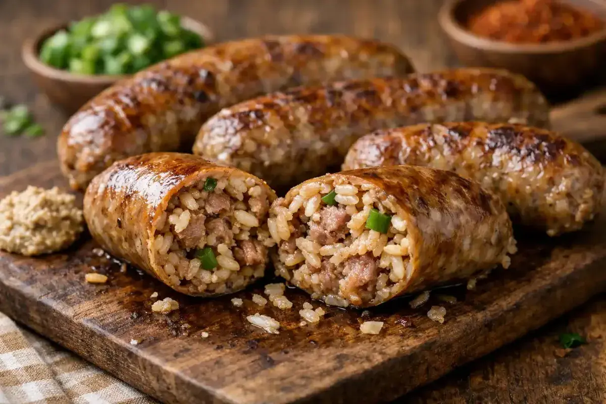  Traditional Louisiana Cajun boudin sausage