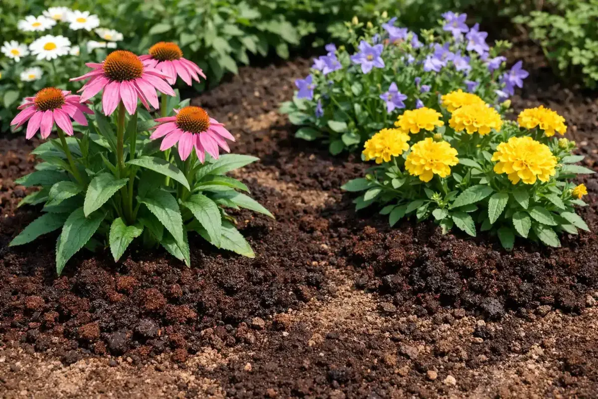 Coffee Grounds Used as Garden Mulch