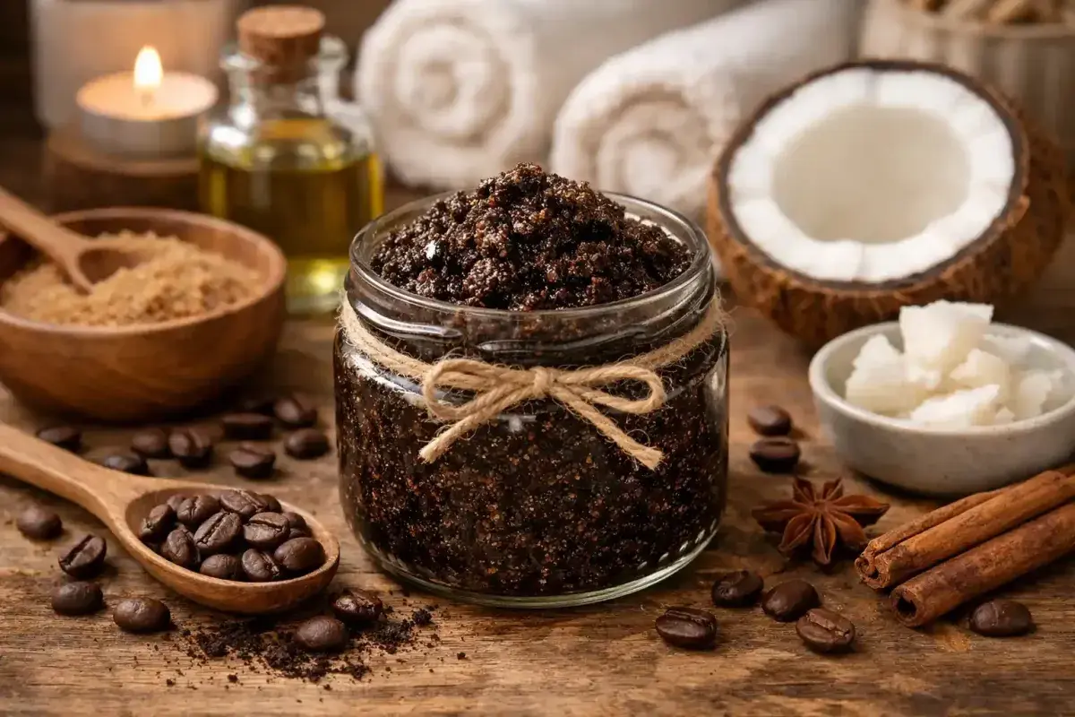 Homemade Coffee Grounds Body Scrub