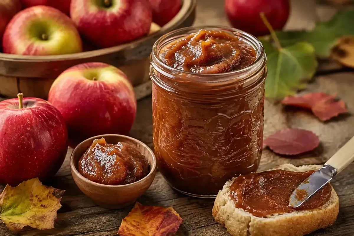 Homemade Shenandoah Valley Apple Butter in a Glass Jar