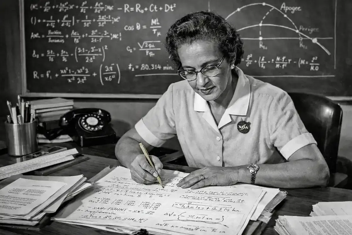 Katherine Johnson Contributing to Historic Space Missions