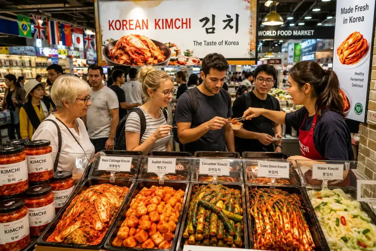 Korean Kimchi Featured in a Global Food Marketplace