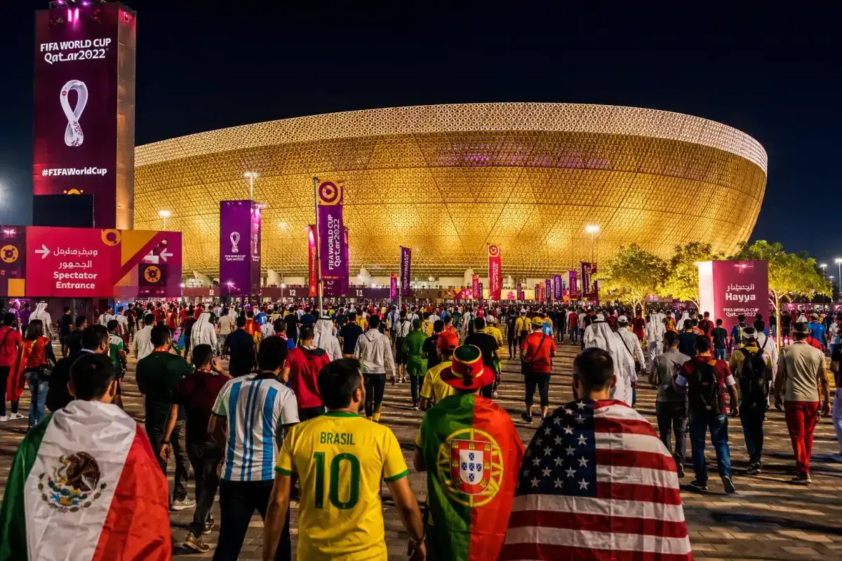 Modern World Cup stadium in Qatar during the 2022 tournament