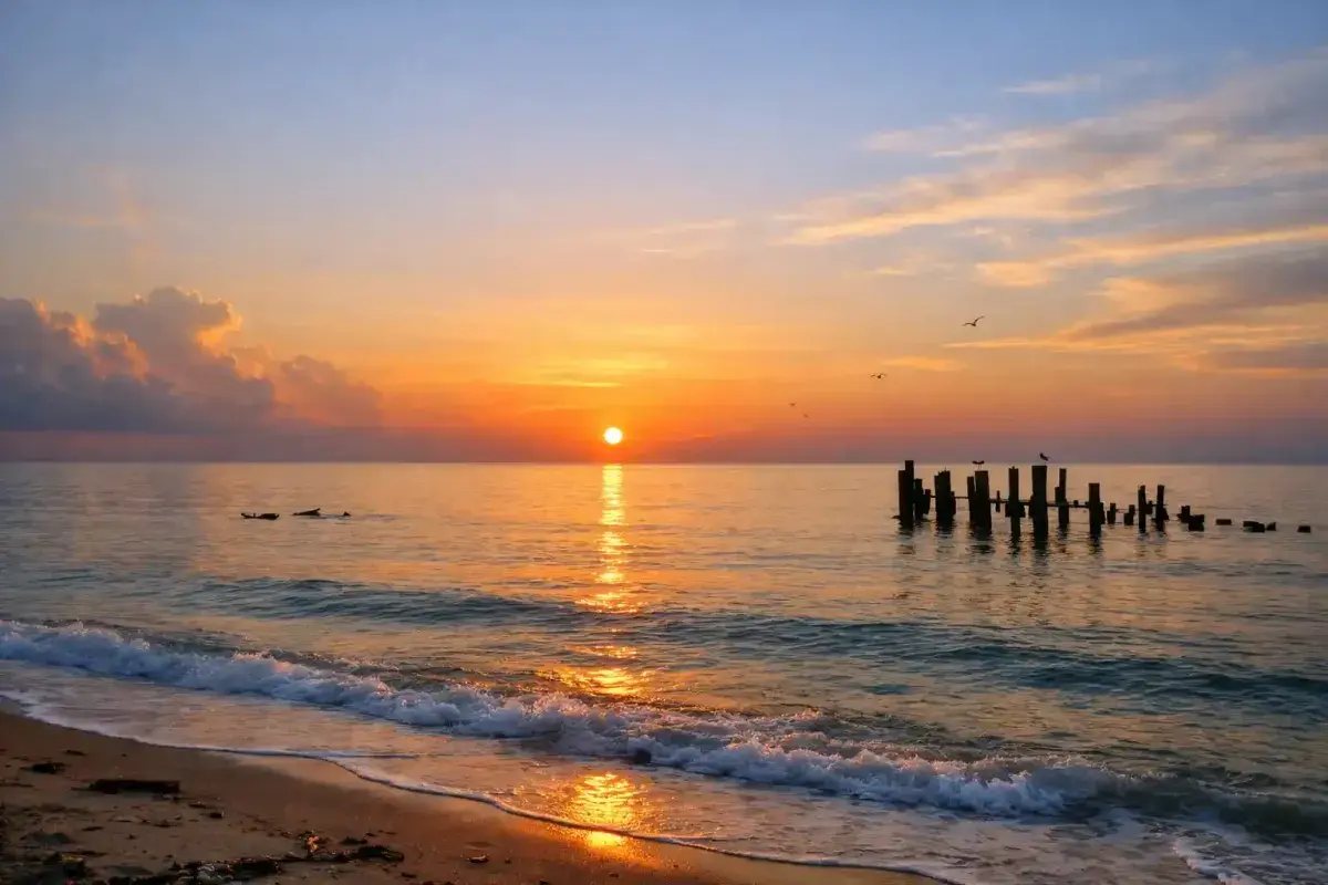 Peaceful Ocean After the Passage of a Typhoon