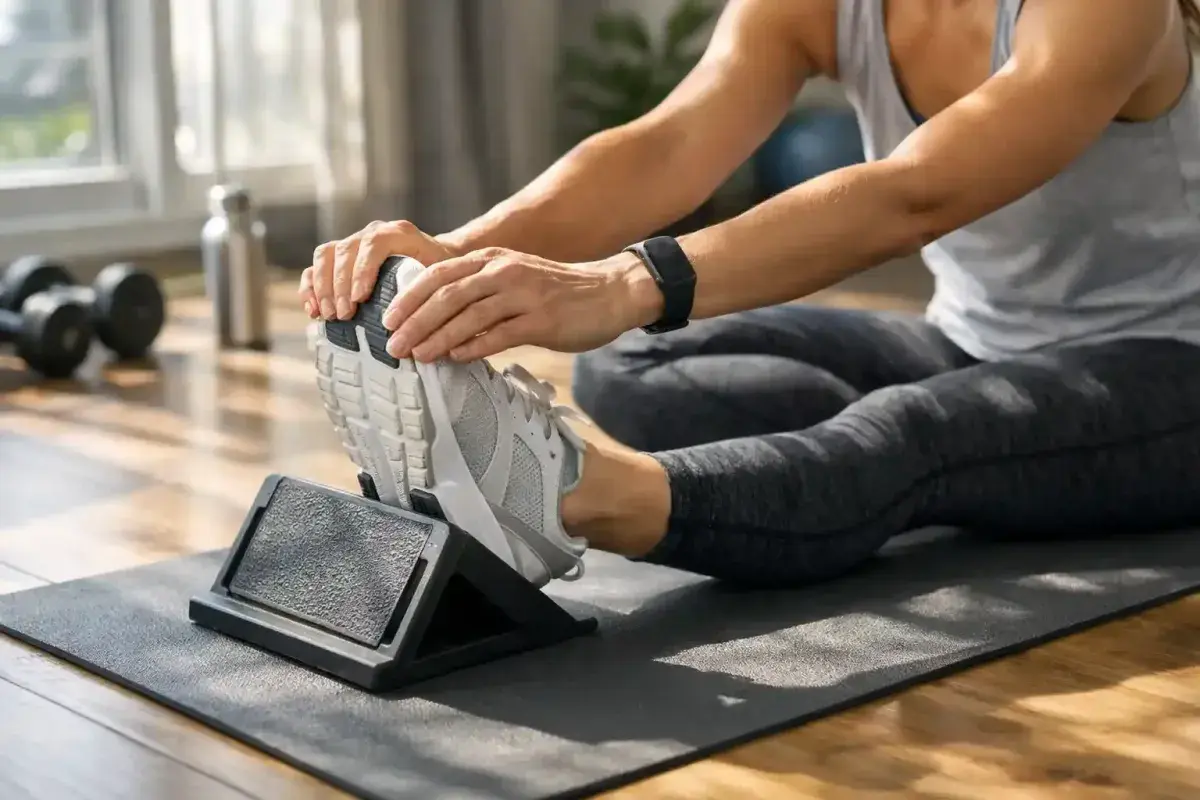 Person stretching feet to improve flexibility