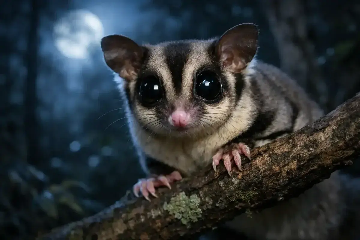 Sugar Glider Active At Night
