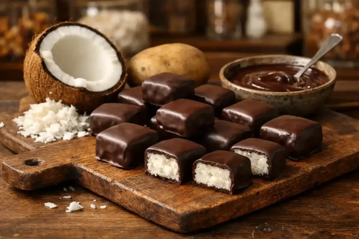 Traditional Maine Needham candies coated in chocolate