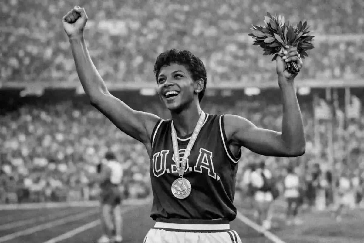 Wilma Rudolph Winning Olympic Gold