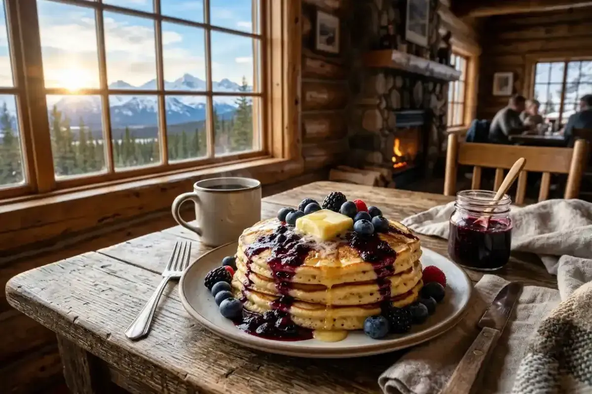 Alaska Sourdough Pancakes with Wild Berry Syrup