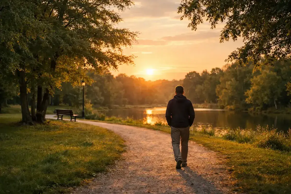 Evening walk promoting better sleep and relaxation