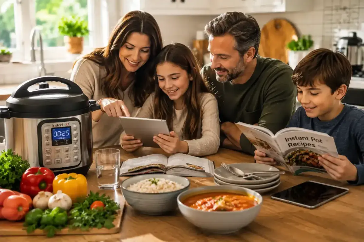 Family sharing Instant Pot recipes together