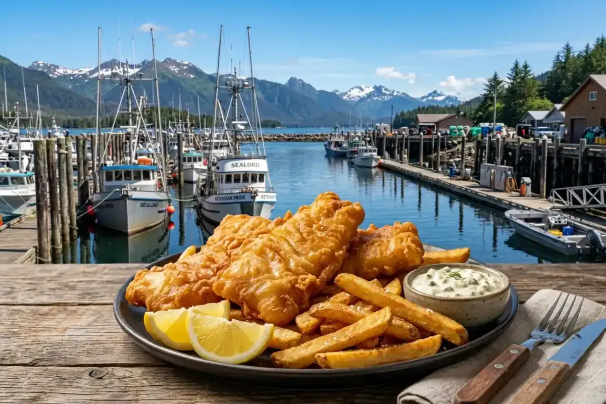 Fresh Alaska Halibut Fish and Chips