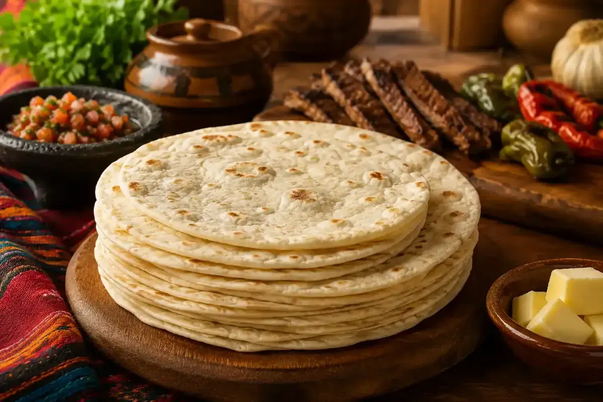 Fresh handmade Sonoran flour tortillas prepared in Arizona