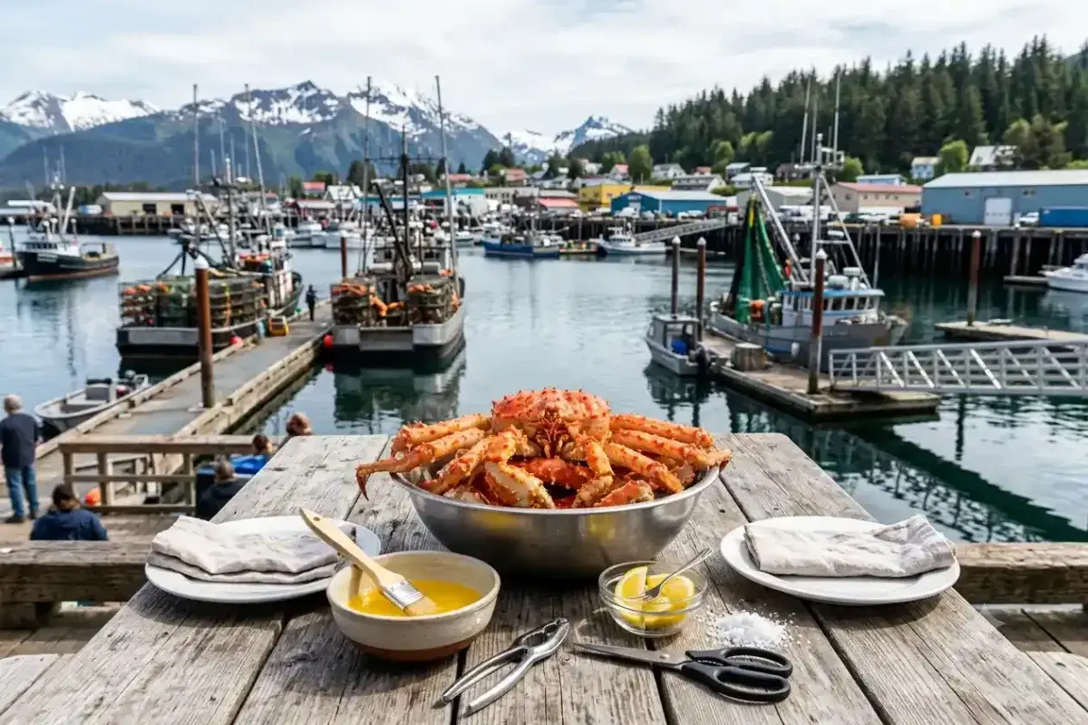 Steamed Alaska King Crab with Butter