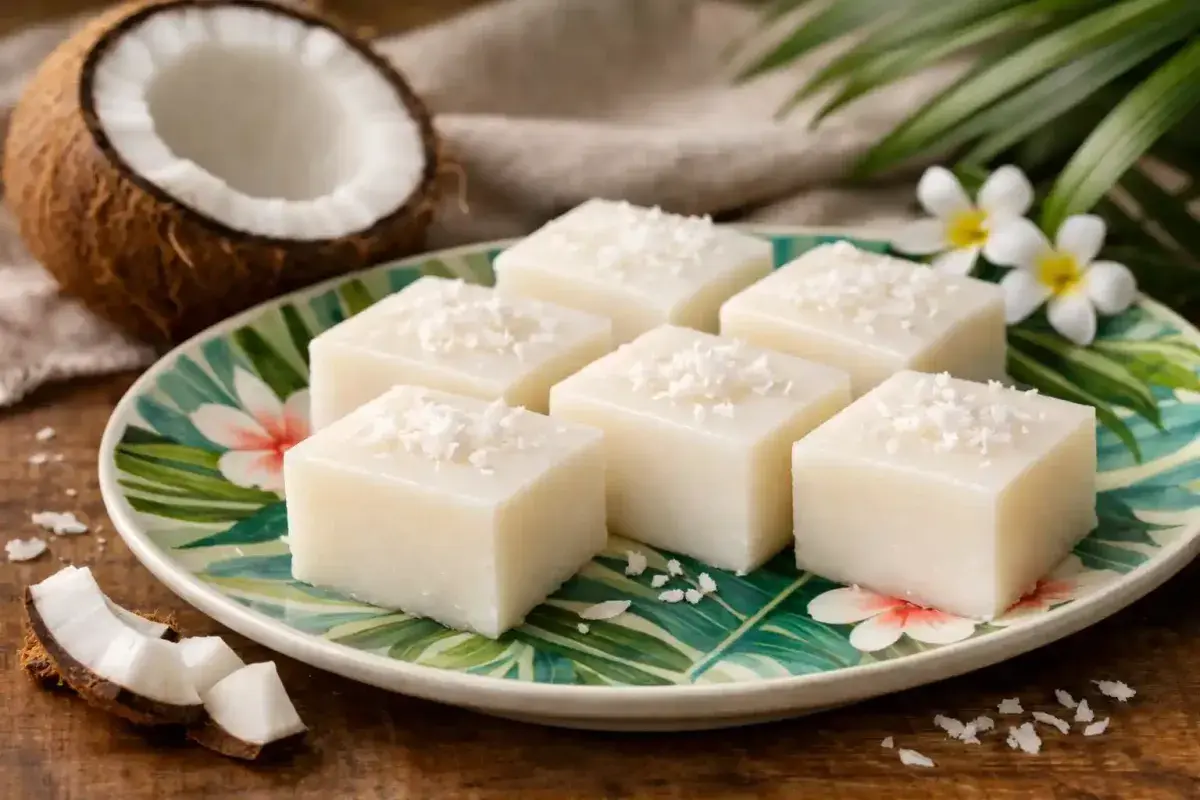Traditional Hawaiian haupia coconut dessert