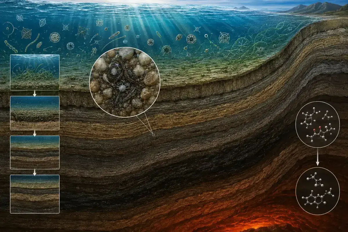 Ancient marine life and the formation of petroleum