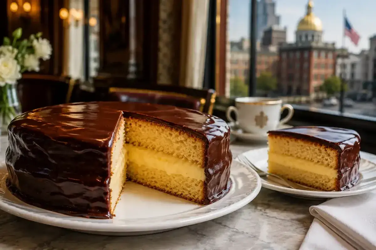 Boston Cream Pie with Vanilla Custard and Chocolate Glaze