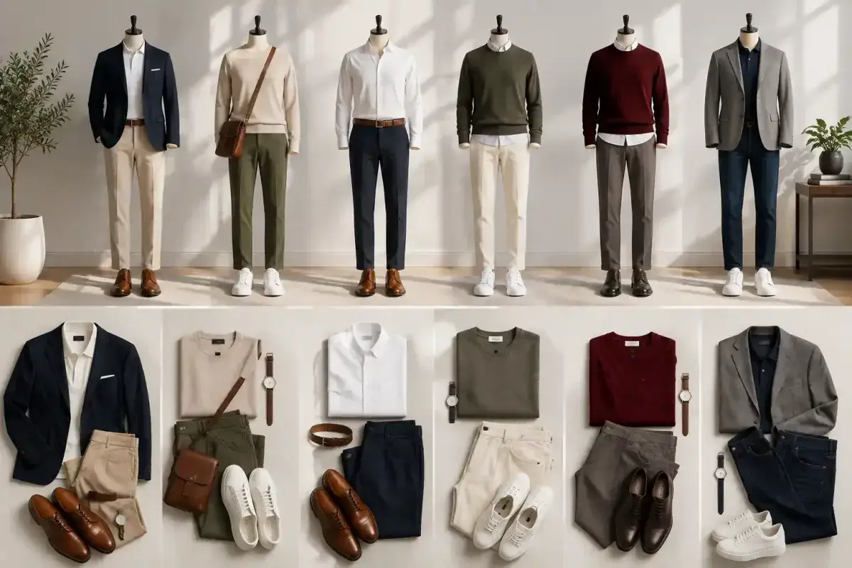 Coordinated outfits featuring timeless color combinations