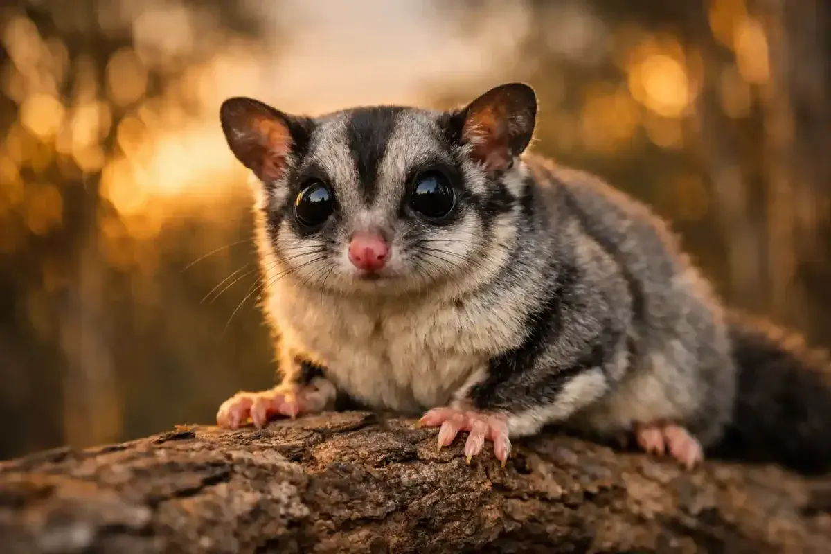 Sugar Glider Portrait In Natural Habitat