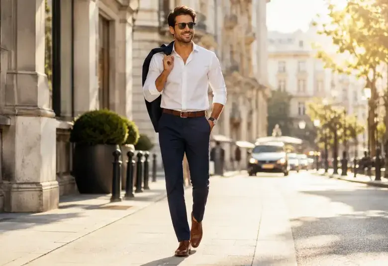 Confident person wearing a timeless and stylish everyday outfit