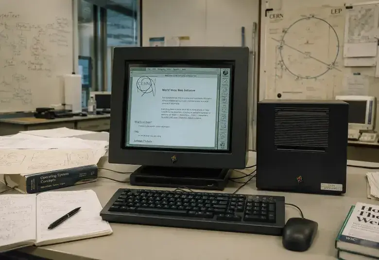 The NeXT computer that hosted the first website at CERN