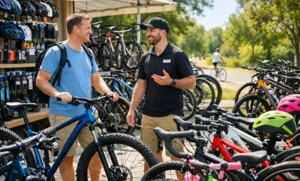 Customer Choosing the Right Bike at a Bicycle Shop