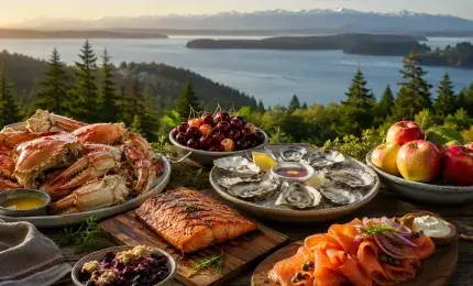 Must try foods in Washington featuring seafood, fruit, and regional specialties