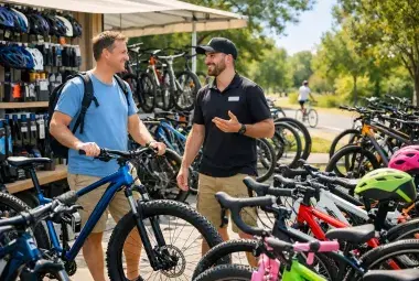 Customer Choosing the Right Bike at a Bicycle Shop