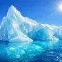 Floating iceberg showing the beauty and mystery of ice