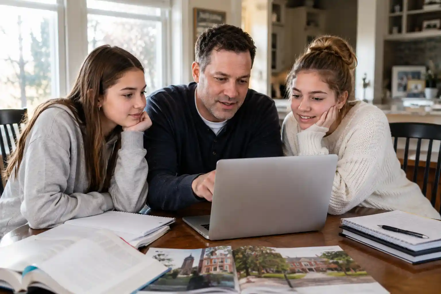 Father Reflecting on His Daughters' Future