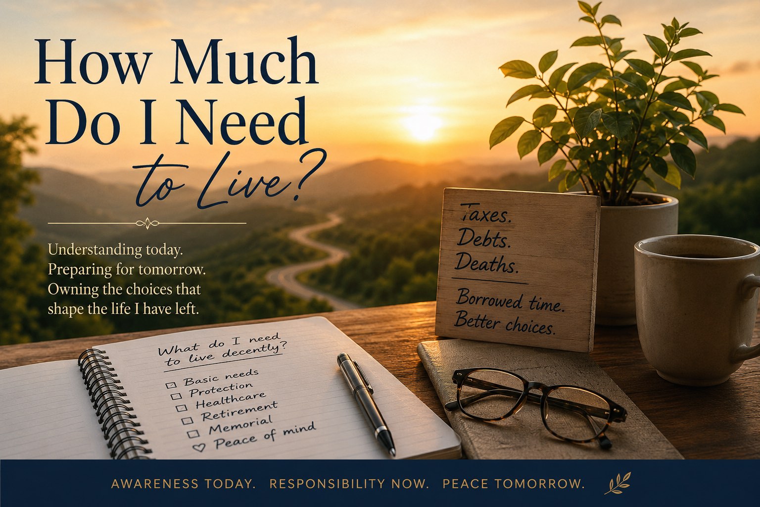 Book and pen - how much do i need to live today