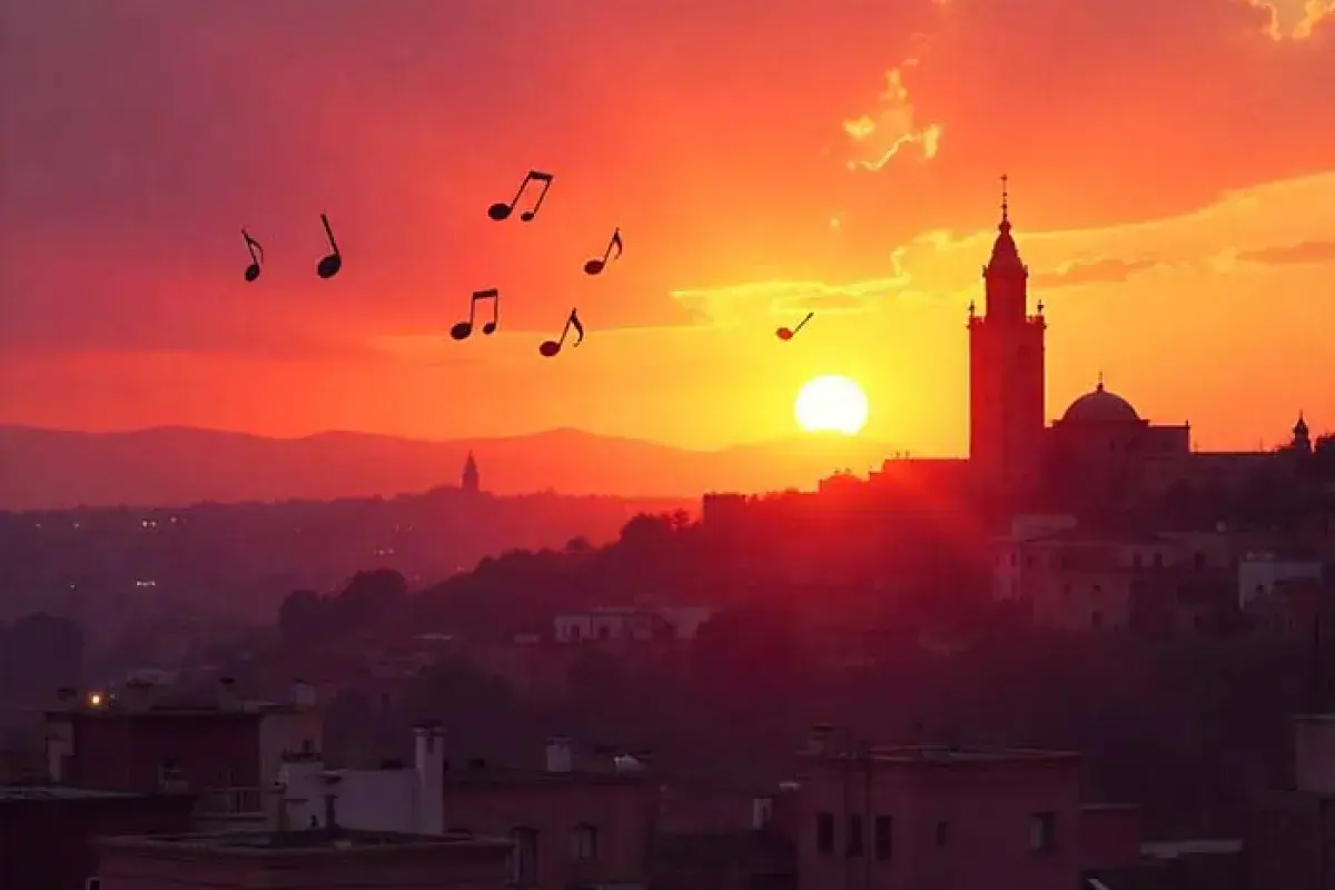 Sunset in Marrakech illustrating the fusion of travel, music, and unforgettable moments