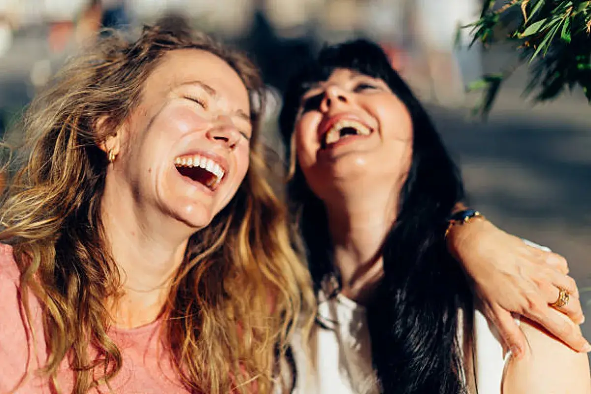 Genuine human connection through unfiltered presence and laughter