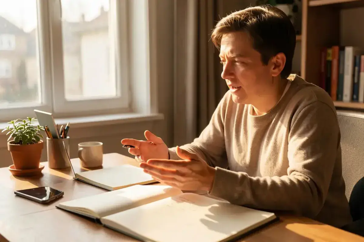 Using instructional self talk to guide complex tasks