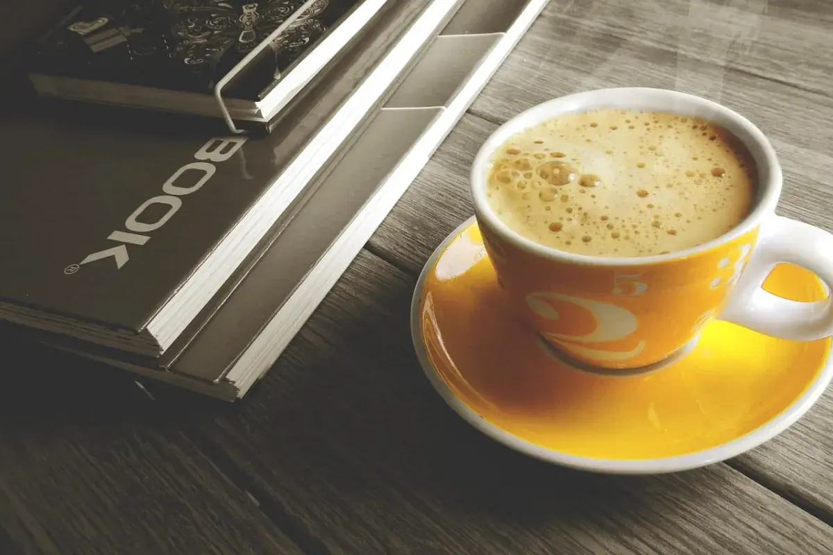 slow down coffee with books