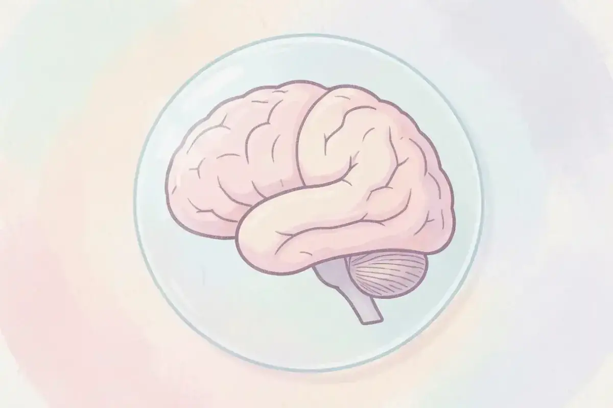 Brain illustration representing anxiety as a protective ally