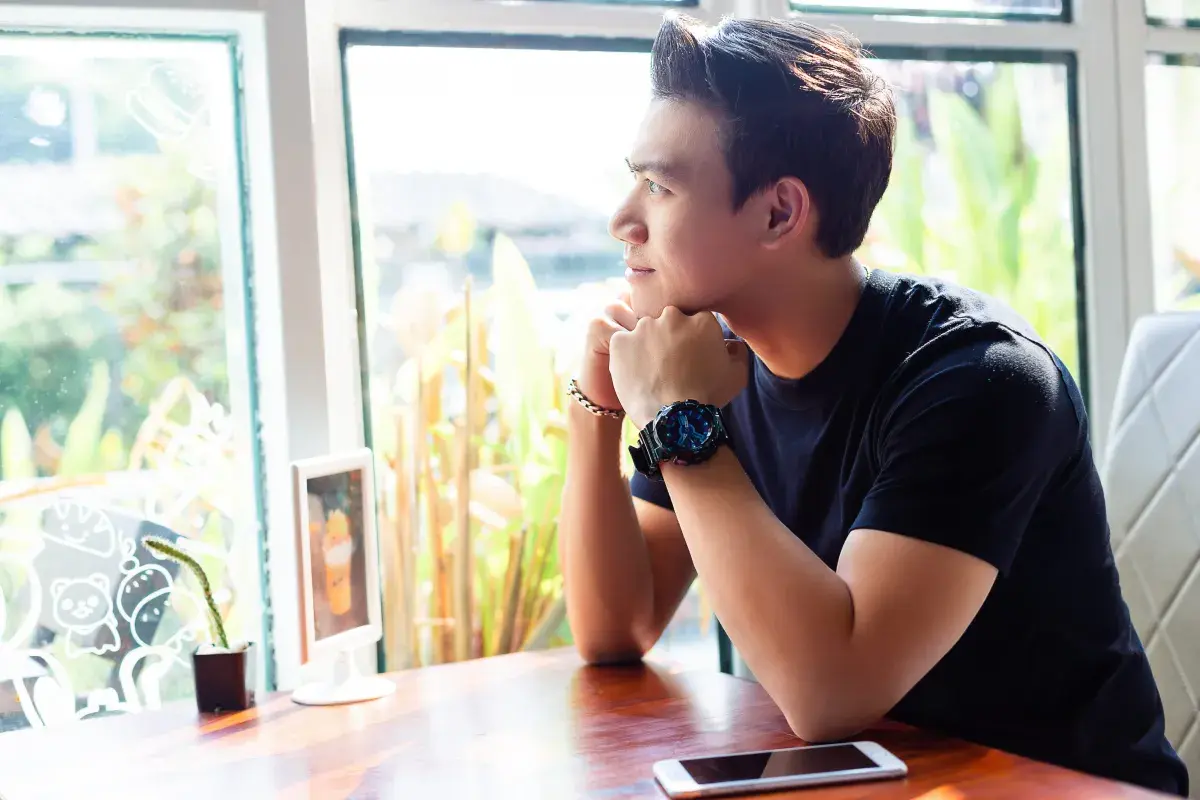 young man waiting 