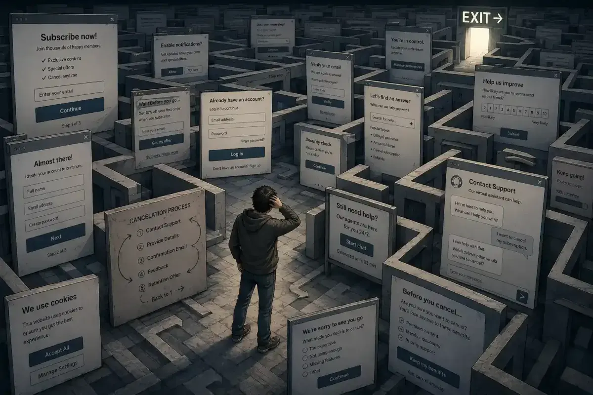 Consumer trapped in complex digital subscription systems