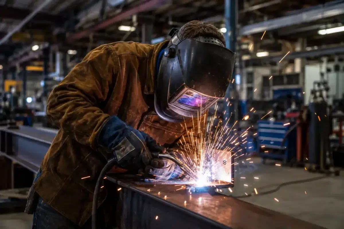 A skilled welder at work