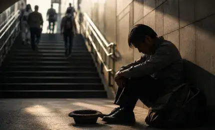 man on the train station - asking for help 