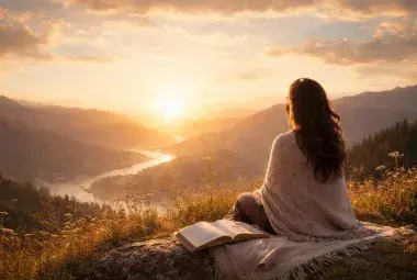 woman and sunset