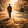 man waking