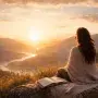 woman and sunset