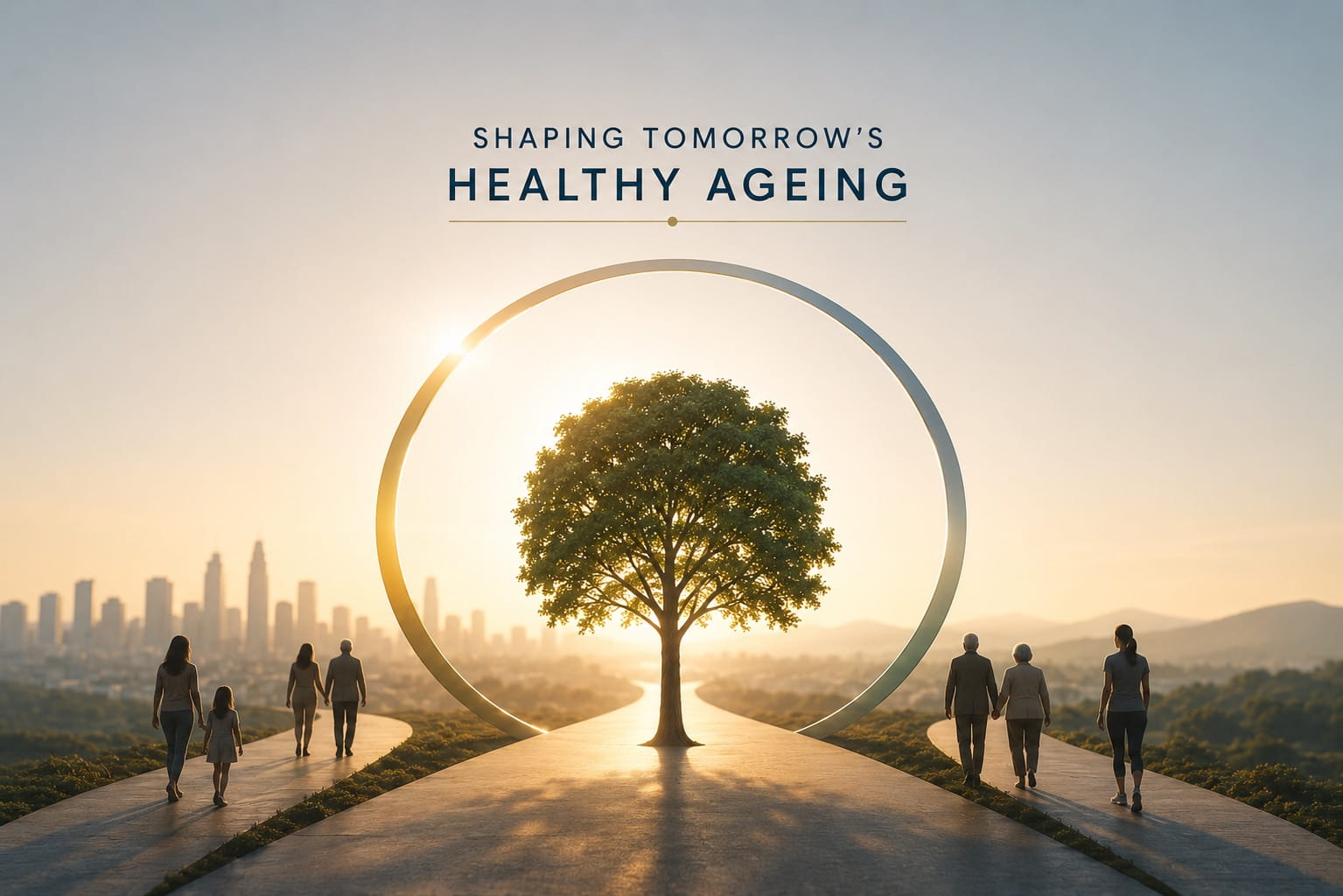 A tree at with a sunlight shadow showing Longevity Shaping Tomorrow's Aging