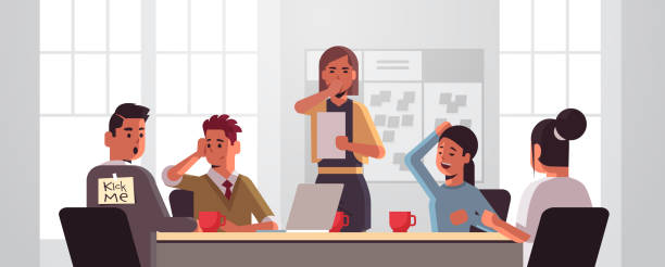 Funny workplace conflict cartoon for HR trivia video