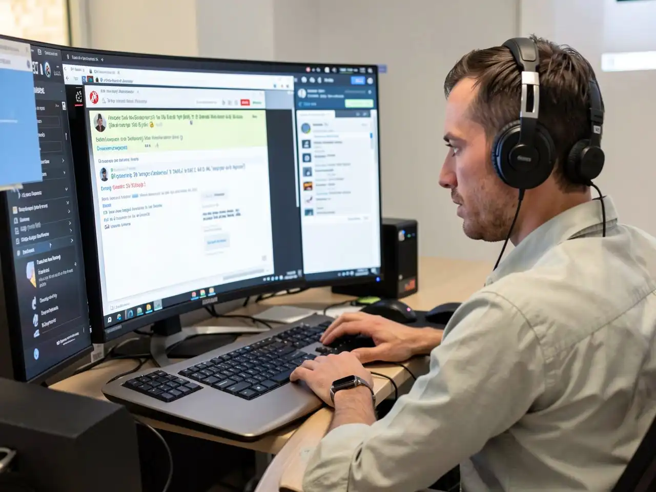 Tech Support Chatting with Customer