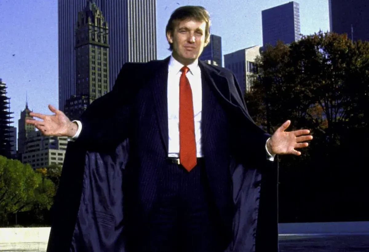 Young Donald Trump in a business suit