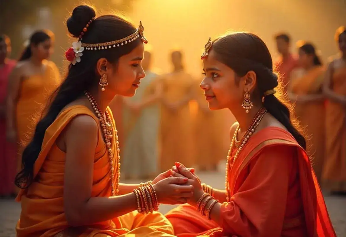 Traditional ear piercing ceremony with cultural symbolism