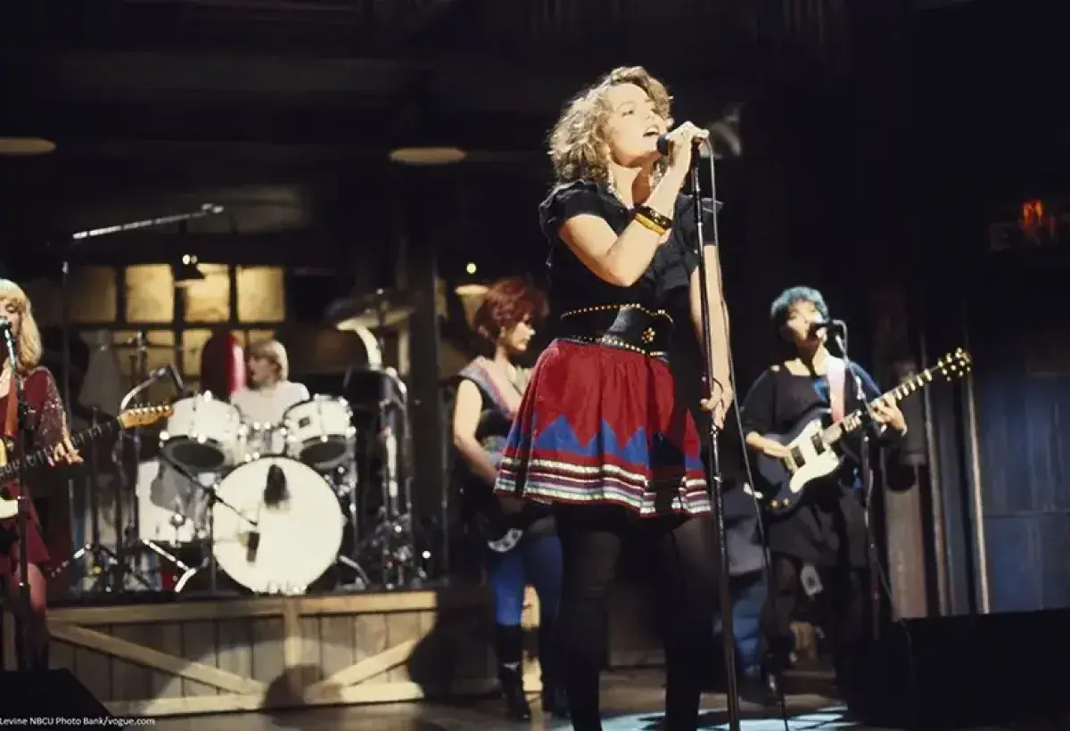 The Go Gos on stage performing We Got the Beat