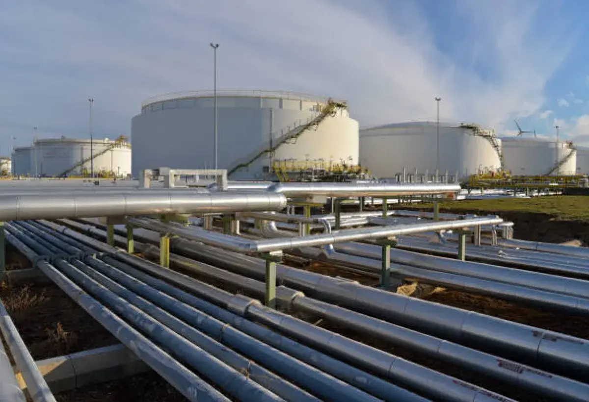 Crude oil refinery in the United States.